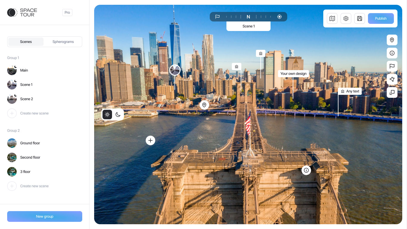 Space Tour - Web App for Creating 3D Virtual Tours